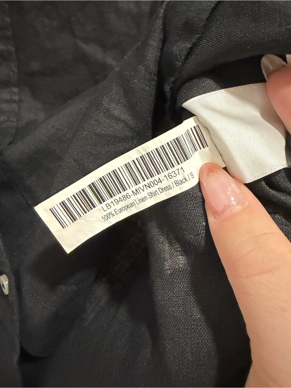 NWT QUINCE 100% European Linen Shirt Dress Black Small